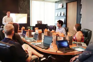 team meeting in a board room